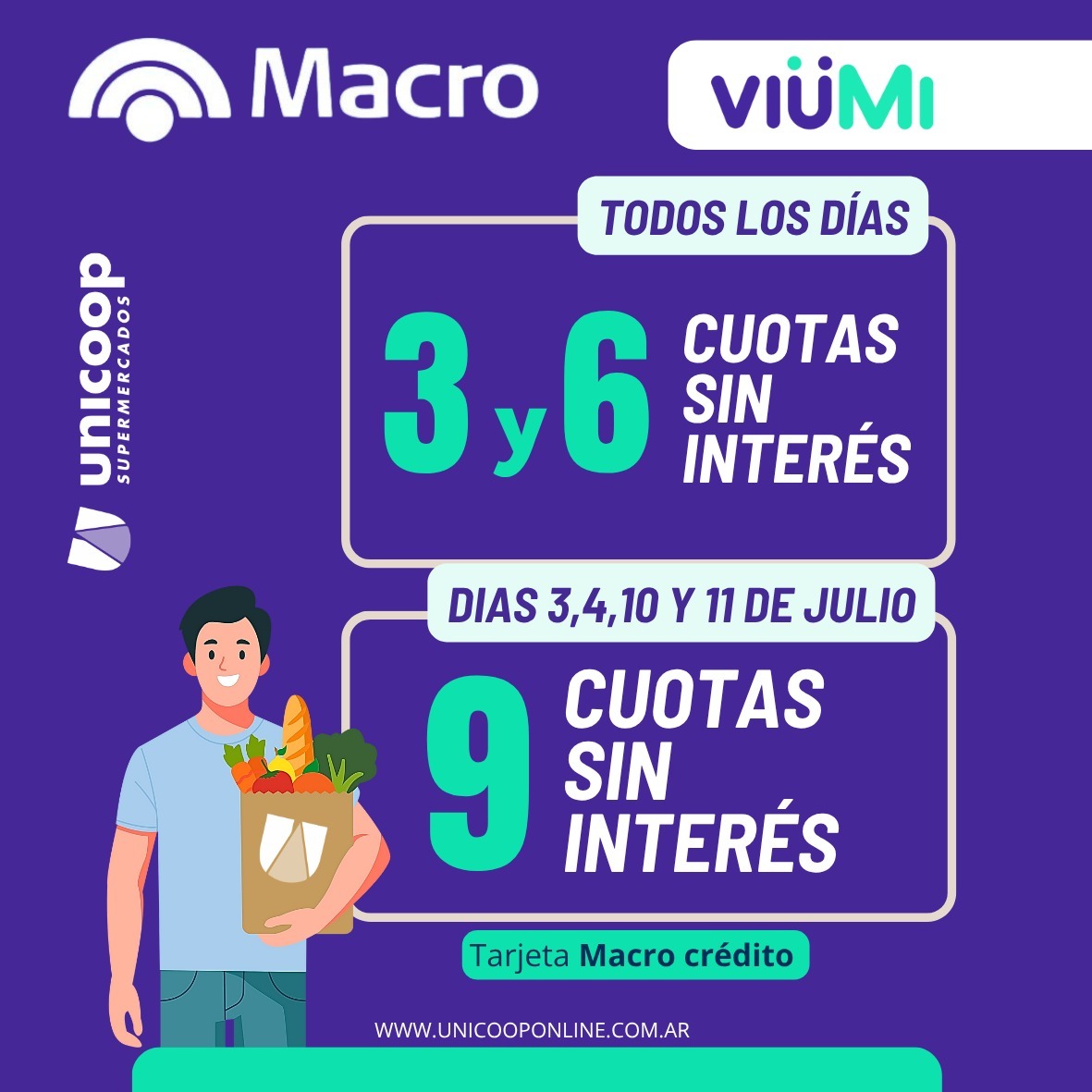 Descuentos Macro 3 y 6 cuotas