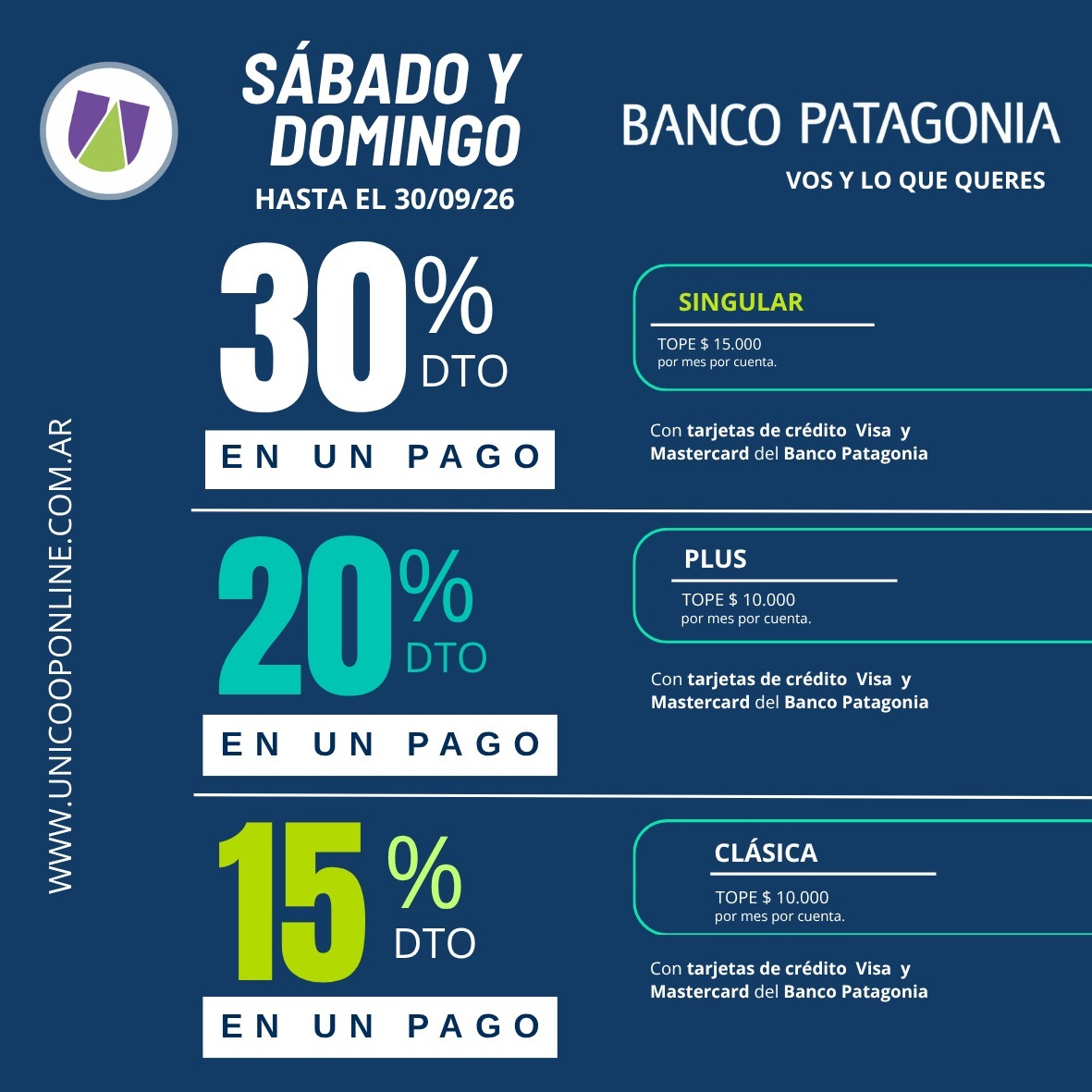 Beneficio Banco Patagonia hasta 30-09