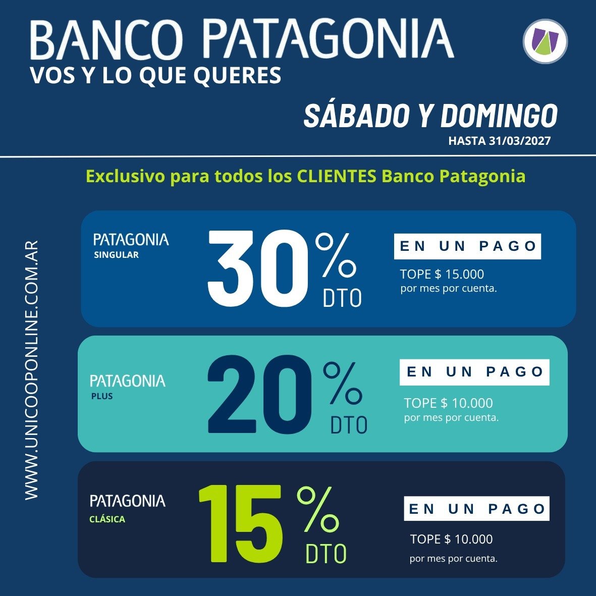 Beneficio Banco Patagonia hasta 30-09